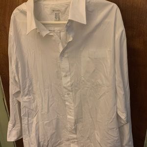 White Plus Size Men’s Dress Shirt